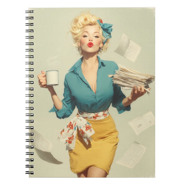 Carnet Retro Pin-Up Office Chic (Devant)