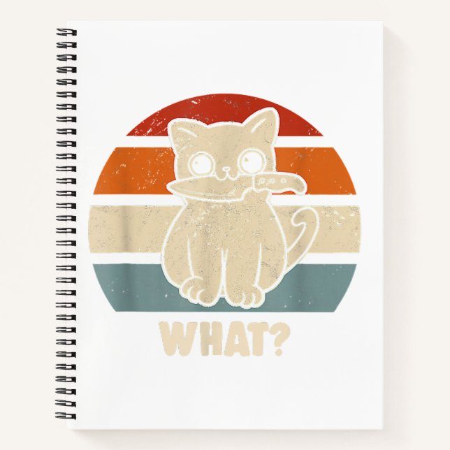 Carnet Rétro Quel Chat Couteau Miaou Kitty Drôles de Chat (Devant)