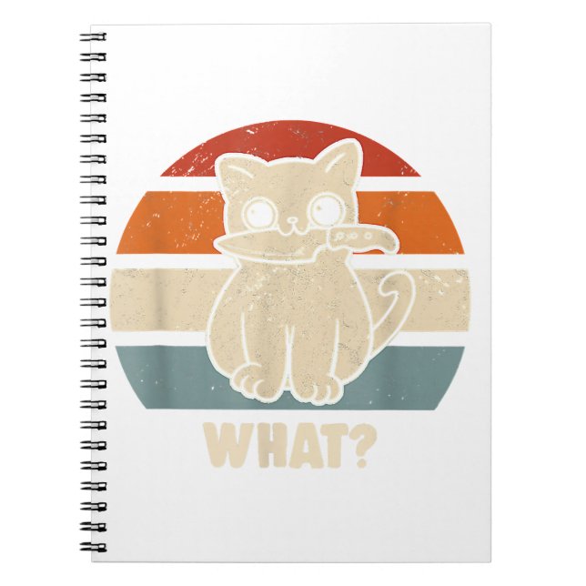 Carnet Rétro Quel Chat Couteau Miaou Kitty Drôles de Chat (Devant)
