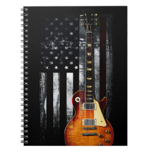 Carnet Retro Rock N Roll American Flag Guitare