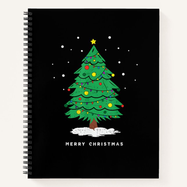 Carnet Retro Santa Merry Christmas Tree Lights (Devant)