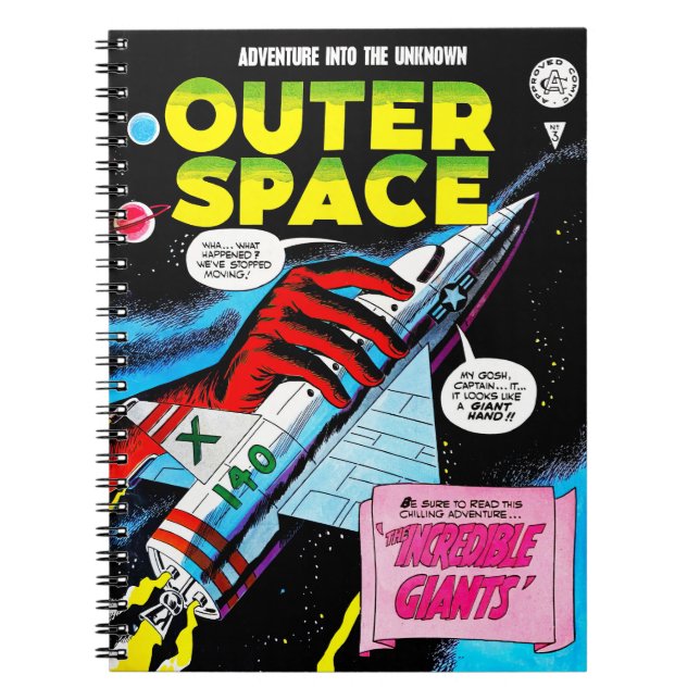 Carnet Retro Sci-Fi Adventure Outer Space Comics Couvertu (Devant)