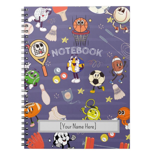 Carnet Retro Sport Squad: Vintage Cartoon Athletics (Devant)