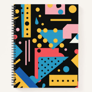 Carnet Rétro Style Géométrique Abstrait Graphique Memphis