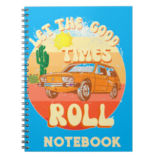 Carnet Retro style vintage sunset and classic car noteboo