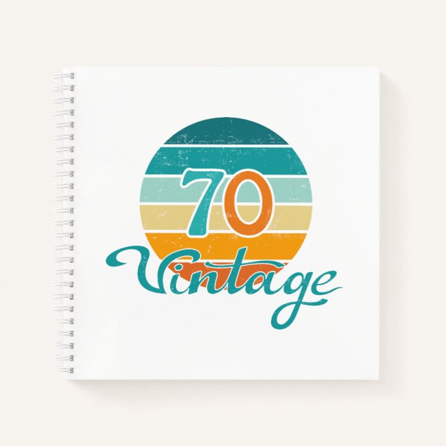 Carnet Retro Sunset 70 Vintage en détresse (Devant)