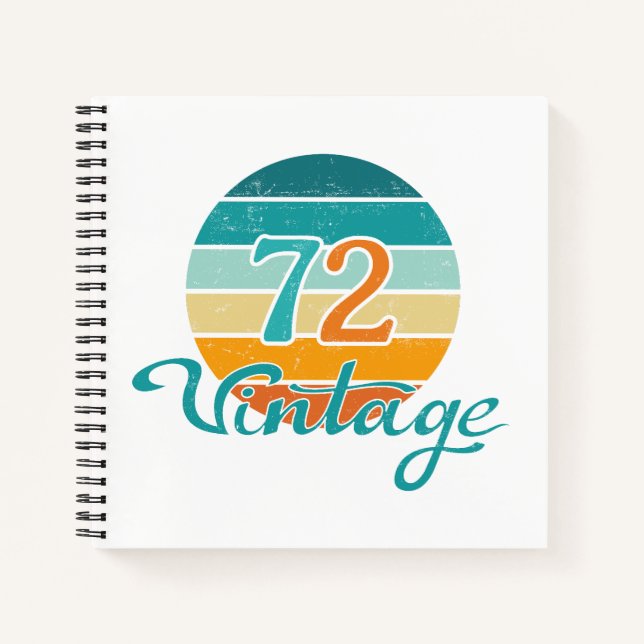Carnet Retro Sunset 72 Vintage en détresse (Devant)