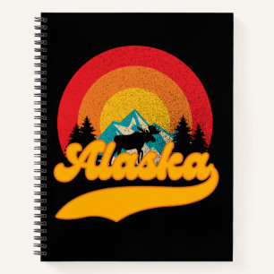 Carnet Retro Sunset Alaska Juneau Moose 0Montagnes Wild