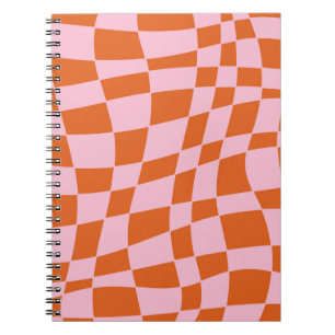Carnet Retro Super Wavy Psychedelic Checkerboard Vérifier