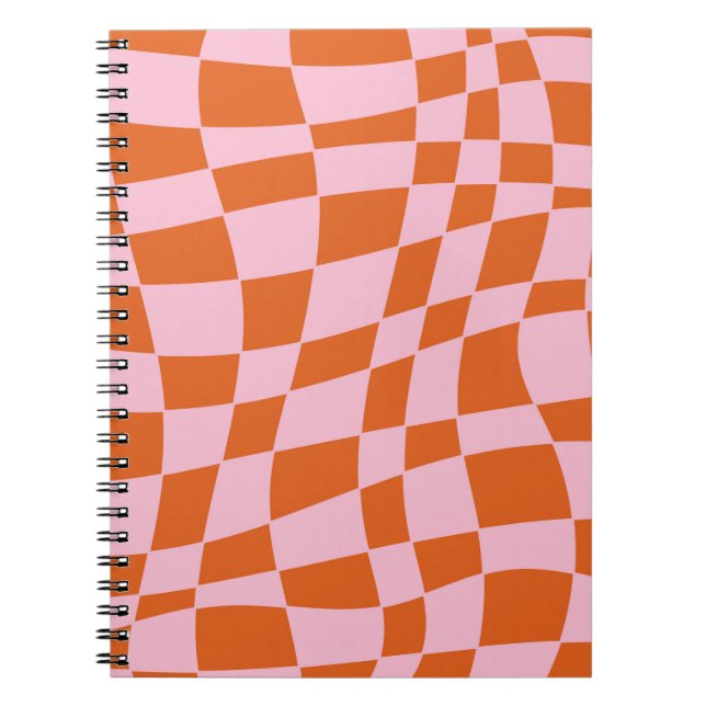 Carnet Retro Super Wavy Psychedelic Checkerboard Vérifier (Devant)