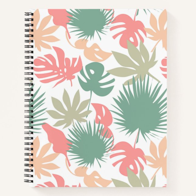Carnet Rétro, tropical, feuille (Devant)