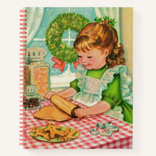 Carnet Rétro Vintage cuisson fille Spiral Recette Notebo