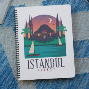 Carnet Rétro Vintage Istanbul Turquie Skyline Sainte-Soph