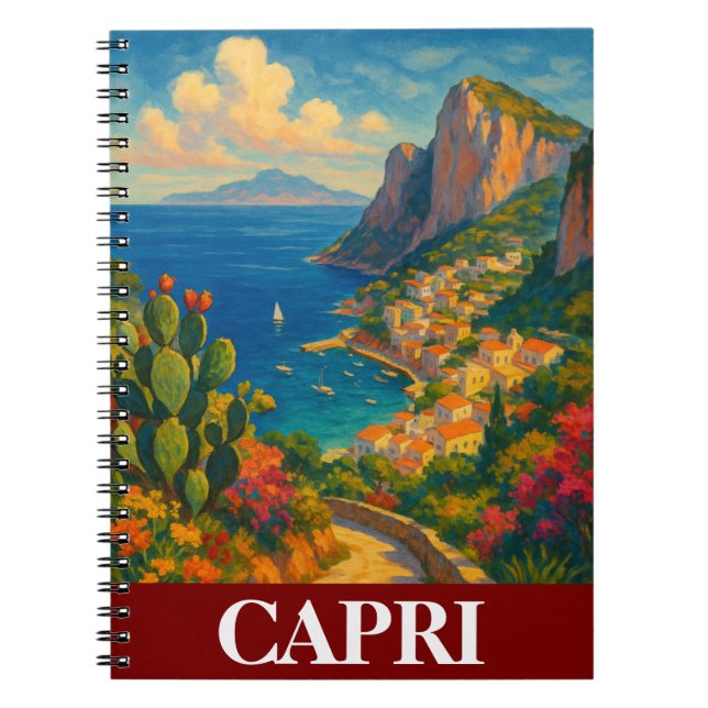 Carnet Retro Voyage Capri Italie Scenery (Devant)