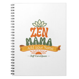 Carnet Retro Zen Mama Yoga Lotus Personalized Art Noteboo