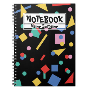 Carnet Rétros formes géométriques d'art de bruit 80s