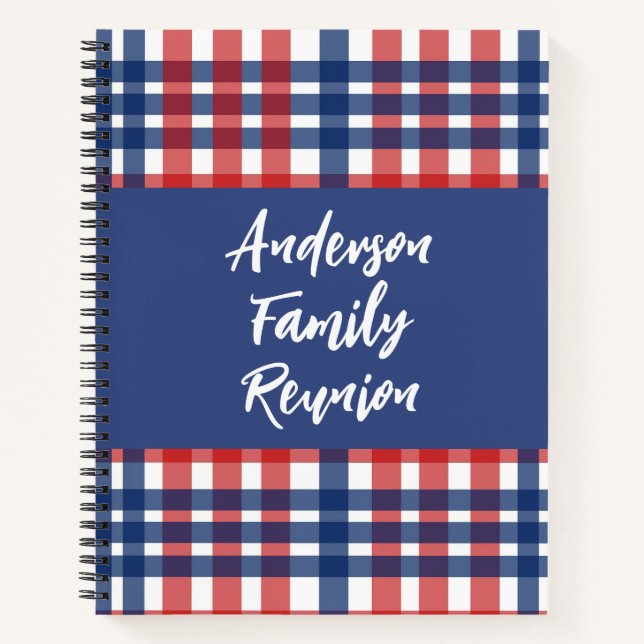 Carnet Réunion familiale rouge, blanc et bleu (Devant)