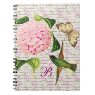 Carnet Rêve vintage décoré d'un monogramme