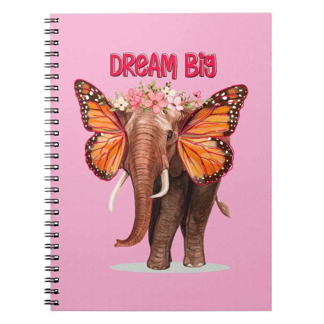Carnet Rêver Gros Comme Un Inspirationnel Éléphant (Devant)