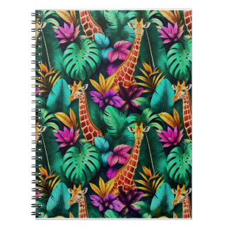 Carnet Rêves de girafe de jungle motif de surface transpa