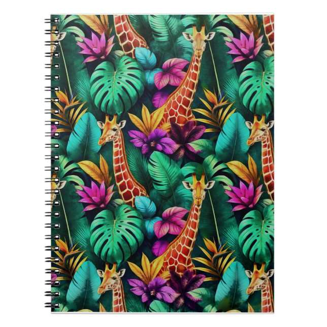 Carnet Rêves de girafe de jungle motif de surface transpa (Devant)