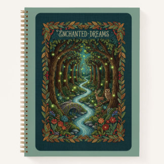 Carnet Rêves Enchantés Broderie Forêt Mystique
