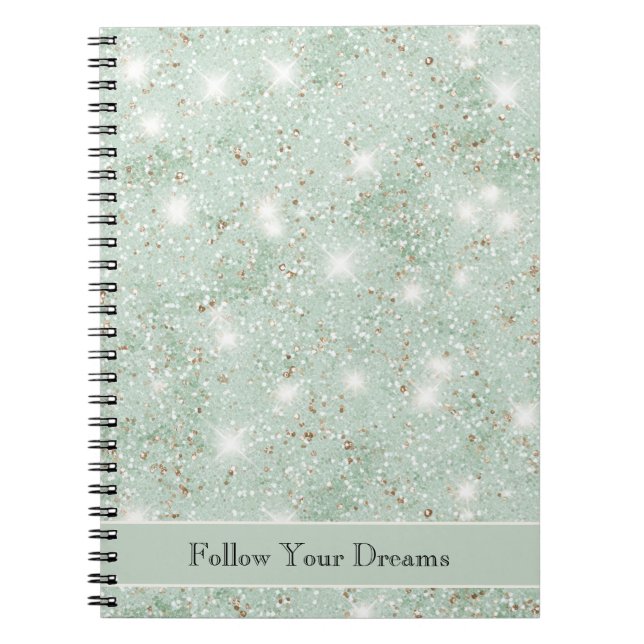 Carnet Rêves Pailletés de Menthe Féminine (Devant)