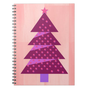 Carnet Revue d'art des sapins de Noël roses et magenta