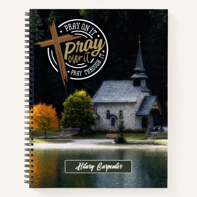 Carnet Revue de prière de l'Église religieuse rustique (Devant)