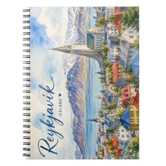 Carnet Reykjavik Islande souvenir aquarelle  (Devant)