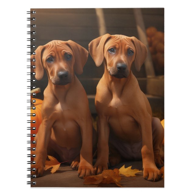 Carnet Rhodesian Ridgeback Chiot Automne Citrouille délic (Devant)