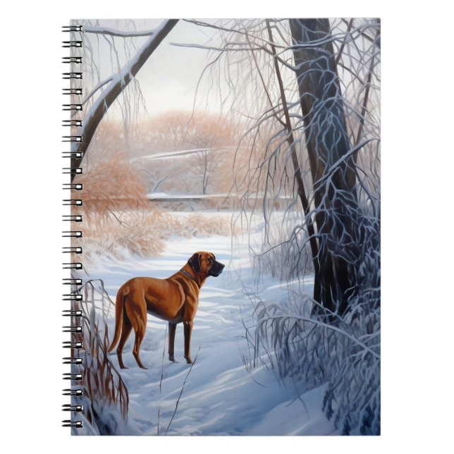 Carnet Rhodesian Ridgeback Laisser Neige Noël (Devant)