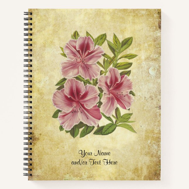 Carnet Rhododendron Élégant Vintage (Devant)