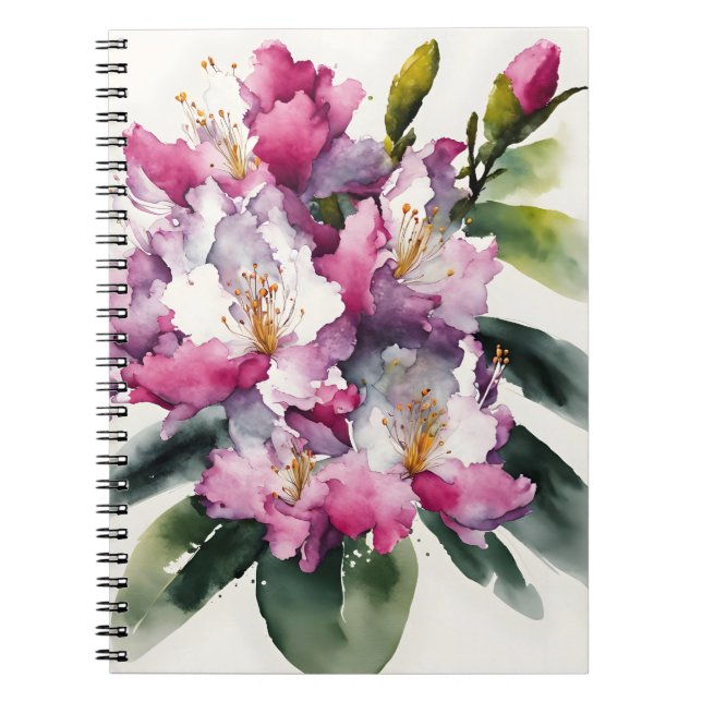 Carnet Rhododendron - Watercolor flowers (Devant)