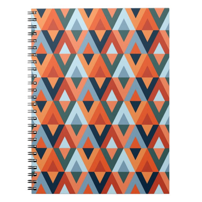 Carnet Rhombus colorés et triangles motif (Devant)