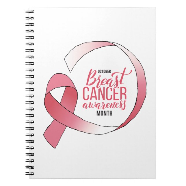 Carnet Ribbon de dessin du cancer du sein rose Mois BCA (Devant)
