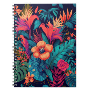 Carnet Riche modèle floral tropical