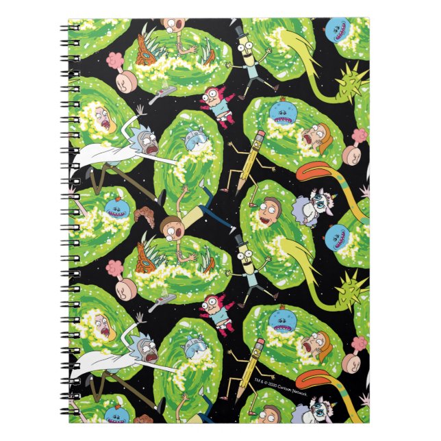 Carnet RICK ET MORTY™ | Motif de portails en panne (Devant)