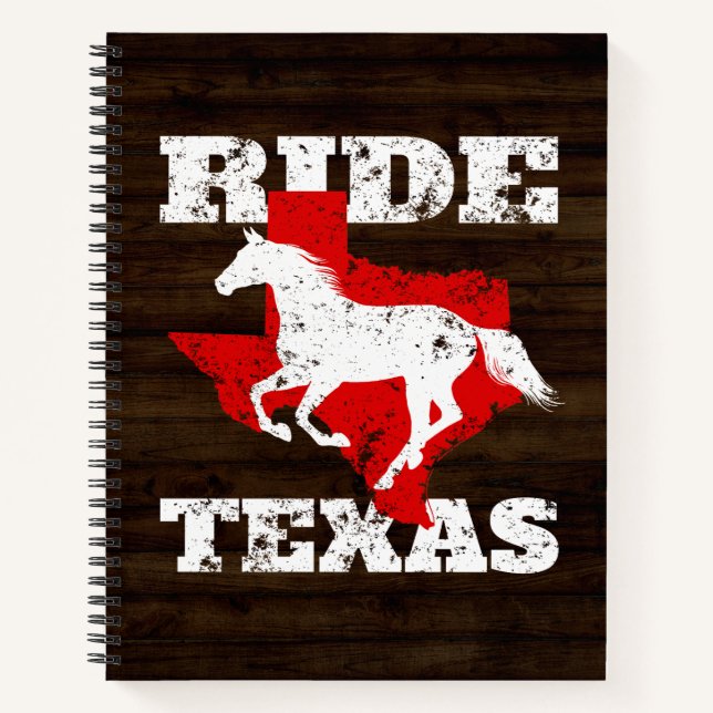 Carnet Ride Texas - Cadeau pour les amateurs de chevaux,  (Devant)