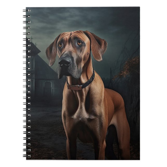 Carnet Ridgeback rhodésien Halloween Épouvantable (Devant)
