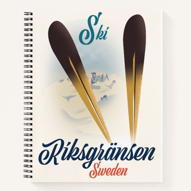 Carnet Riksgränsen Suède Ski art de voyage Impression sur (Devant)