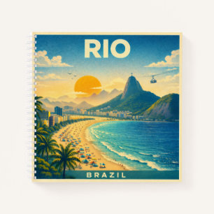 Carnet Rio Brazil Vintage Travel Poster Notebook