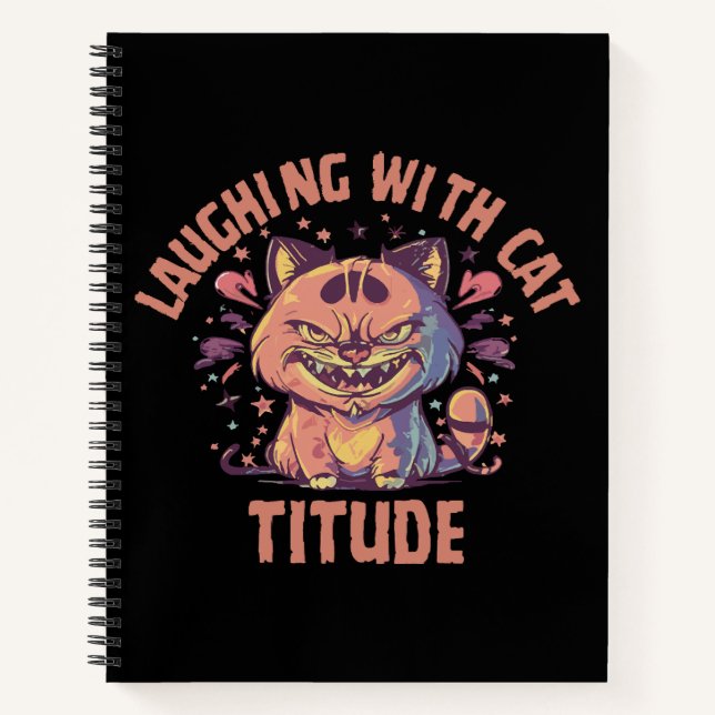 Carnet Rire avec une attitude de chat (Devant)