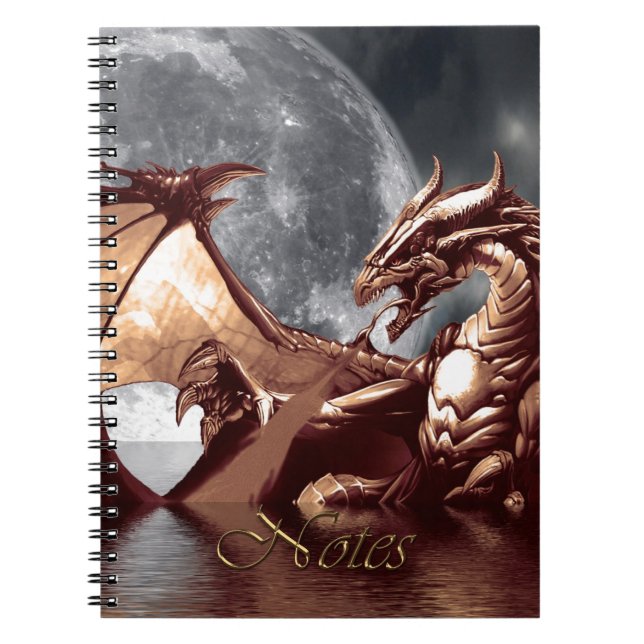 Carnet Rising Sea Dragon & Moon Imaginaire Art (Devant)
