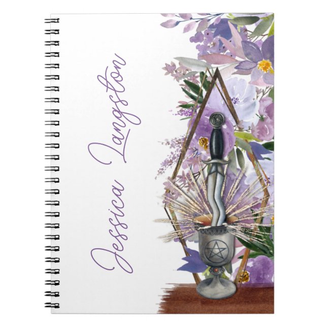 Carnet Rituel Spirituel de l'Union Purple Chalice Floral (Devant)
