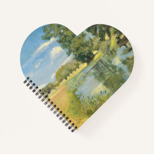 Carnet Rivière à travers un paysage de récolte, été