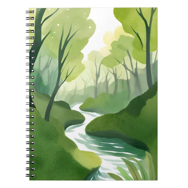 Carnet Rivière de Green | Peinture Aquarelle de Forêt (Devant)