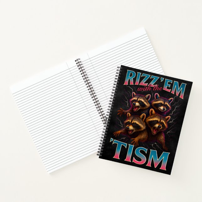 Carnet Rizz Em avec le Tism Meme Autisme Drôle Racoon (Intérieur)