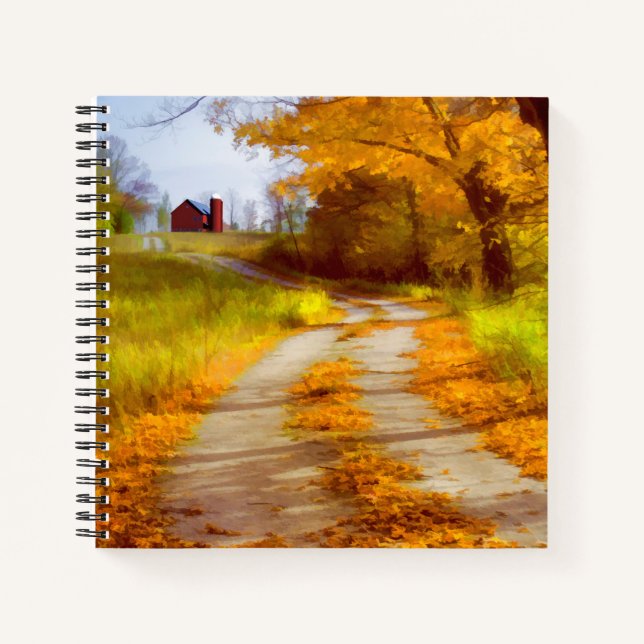 Carnet Road avec peinture à la grange - Art original (Devant)