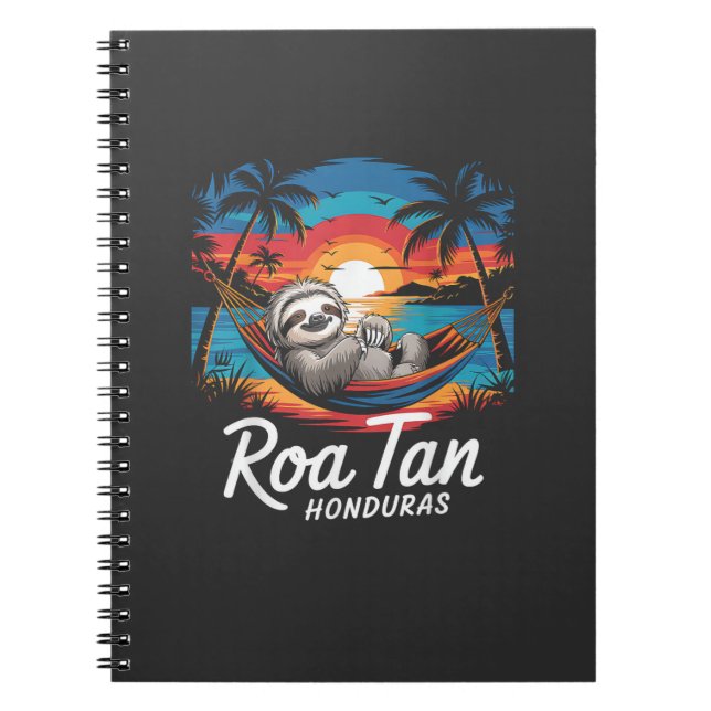 Carnet Roatan Sloth, Roatan Honduras Sloth, Roatan T-Shir (Devant)